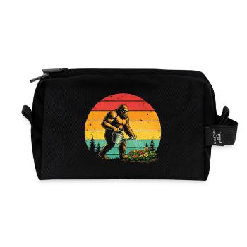 Lustiges Big Foot Gärtner Garten Blumen - Recycelte Kulturtasche - Schwarz - Vorne