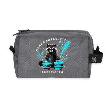 Glaze Anarchist Raccoon - Break the Mold - Recycled Toiletry Zip Bag - anthracite - Front