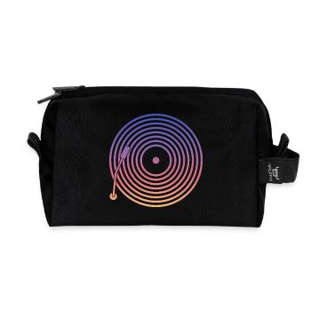 DJ Vinyl Music - Recycled Toiletry Zip Bag - black - Front