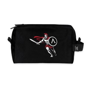 Spartan Attack Sword Shield Spartan-Maskottchen - Recycelte Kulturtasche - Schwarz - Vorne
