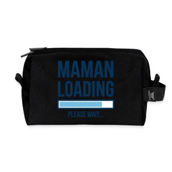 Mama lädt Baby-Design - Recycelte Kulturtasche - Schwarz - Vorne