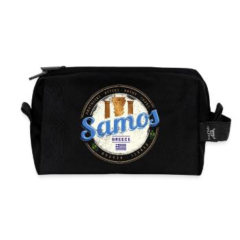 Samos Insel in Griechenland Vintage Souvenir - Recycelte Kulturtasche - Schwarz - Vorne
