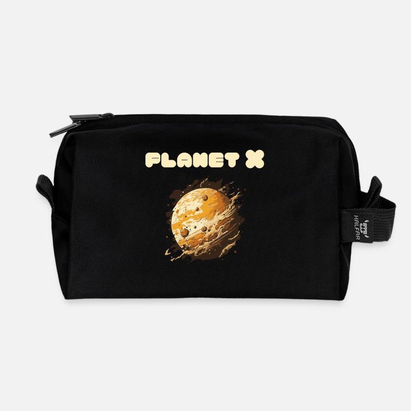 Planet X Planet 9 - Recycled Toiletry Zip Bag - black
