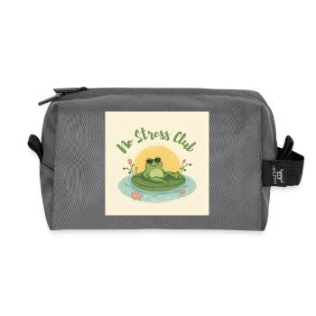 No Stress Club Frog Chill - Recycled Toiletry Zip Bag - anthracite - Front