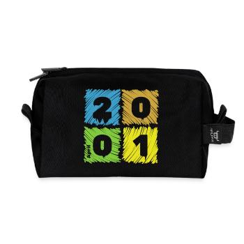 25. Geburtstag Farbige Patches since 04/2001 - Recycled Toiletry Zip Bag - black - Front