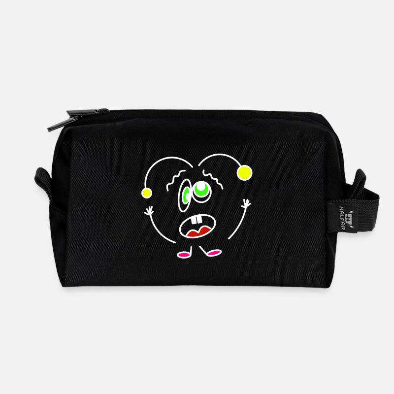 Crazy-Heartbeat - Recycled Toiletry Zip Bag - black