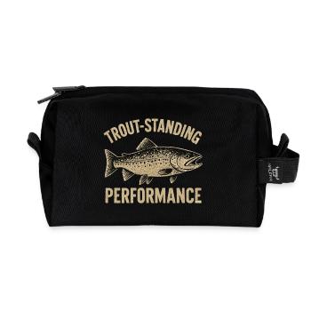 Forellen Angeln Spruch Trout-standing Performance - Recycelte Kulturtasche - Schwarz - Vorne