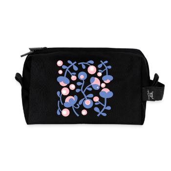 Abstrakte Pfingstrosen L Rose Blau Weiß - Recycelte Kulturtasche - Schwarz - Vorne