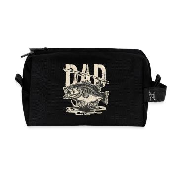 Vintage Bass Fisch-Illustration - Recycelte Kulturtasche - Schwarz - Vorne