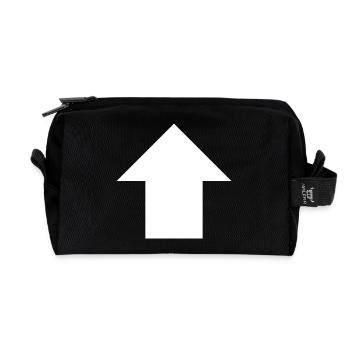 Arrow up sign - Recycled Toiletry Zip Bag - black - Front