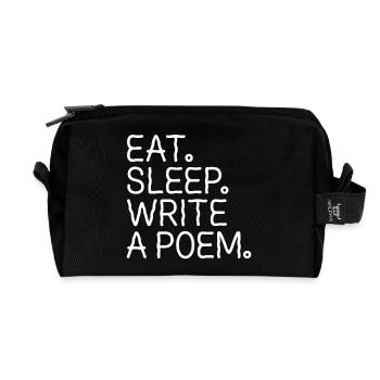 Eat Sleep Write A Poem - Recycled Toiletry Zip Bag - black - Front