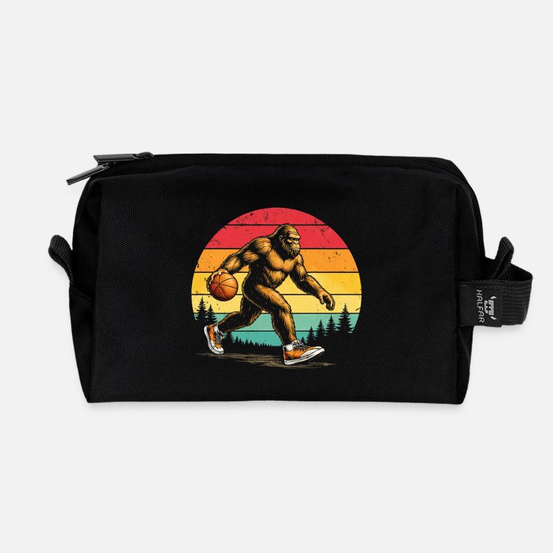 Bigfoot Sasquatch Big Foot Basketball - Recycelte Kulturtasche - Schwarz