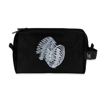 Irisierende Rippen in Spiralform - Recycelte Kulturtasche - Schwarz - Vorne