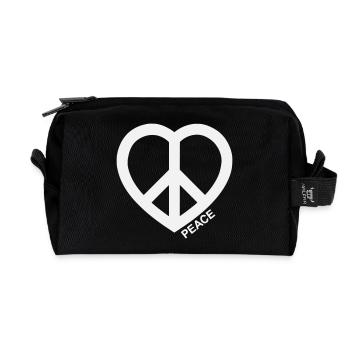 Symbole de la Paix du Cœur - Trousse de toilette en tissu recyclé - noir - Devant