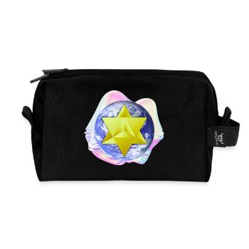 Surreal Merkaba Earth - Recycled Toiletry Zip Bag - black - Front