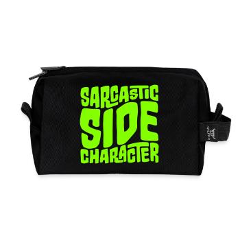 Personnage secondaire sarcastique Déclaration sarcastique drôle - Trousse de toilette en tissu recyclé - noir - Devant
