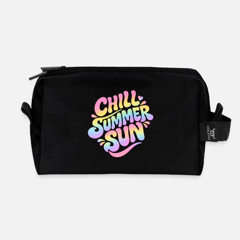 Summer Vibes - Recycelte Kulturtasche - Schwarz