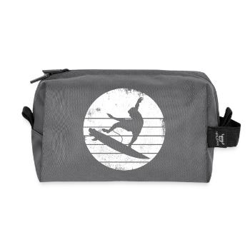 Surfer Design - Recycled Toiletry Zip Bag - anthracite - Front