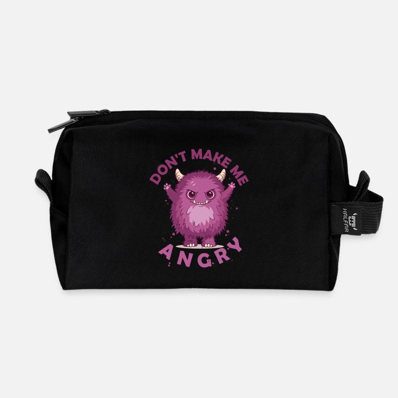 Little Monster - Recycled Toiletry Zip Bag - black