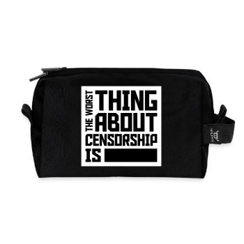 Le pire dans la censure, c’est l’ironie amusante - Trousse de toilette en tissu recyclé - noir - Devant