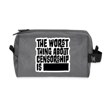 The Worst Thing About Censorship Is Lustig Ironie - Recycelte Kulturtasche - Anthrazit - Vorne