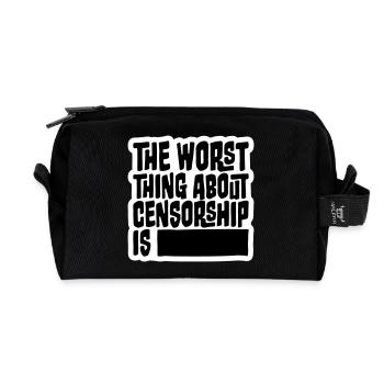 The Worst Thing About Censorship Is Lustig Ironie - Recycelte Kulturtasche - Schwarz - Vorne