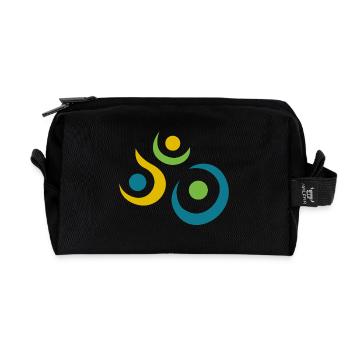 Yoga design_8 - Recycled Toiletry Zip Bag - black - Front