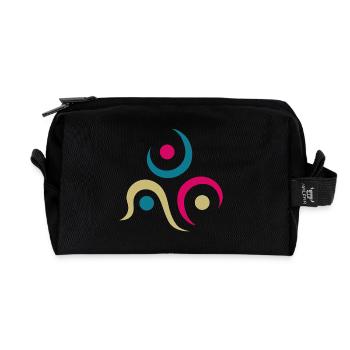 Yoga design_9 - Recycled Toiletry Zip Bag - black - Front