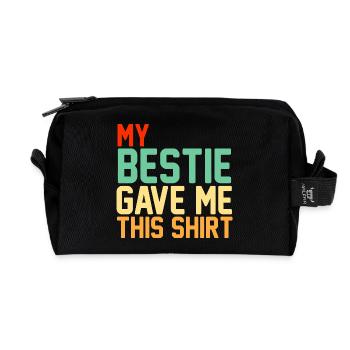 Meine beste Freundin hat mir dieses Hemd mit Retro-Typografie geschenkt - Recycelte Kulturtasche - Schwarz - Vorne