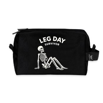 Leg Day Survivor – Chemise humoristique de fitness - Trousse de toilette en tissu recyclé - noir - Devant