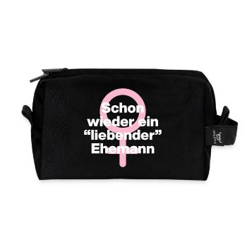 SCHON WIEDER EIN "LIEBENDER" EHEMANN! ♀️GIRL POWER - Recycelte Kulturtasche - Schwarz - Vorne