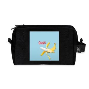 Oops Banane Humor Lustiges Rutsch Motiv - Recycelte Kulturtasche - Schwarz - Vorne