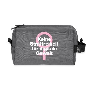 KEINE STRAFREIHEIT FÜR DIGITALE GEWALT! ♀ GIRLS - Recycelte Kulturtasche - Anthrazit - Vorne
