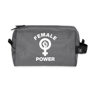 FEMALE POWER – GIRL POWER FAUST! ♀ GIRLS SISTERS - Recycelte Kulturtasche - Anthrazit - Vorne