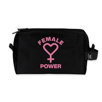 GIRL POWER – HEART OF STRENGTH! ♀ GIRLS SISTERS - Recycled Toiletry Zip Bag - black - Front