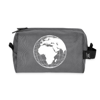 Weltkugel Erde modern minimalistisch - weiß - Recycelte Kulturtasche - Anthrazit - Vorne
