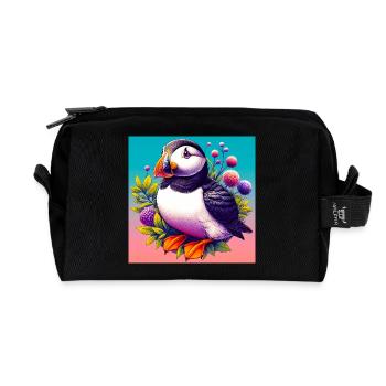 Papageitaucher - Recycelte Kulturtasche - Schwarz - Vorne