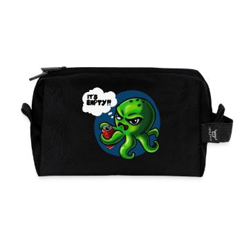 Grumpy Kraken - Recycelte Kulturtasche - Schwarz - Vorne