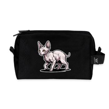 Sphynx Katze Haarloses Spazieren-Porträtdesign - Recycelte Kulturtasche - Schwarz - Vorne