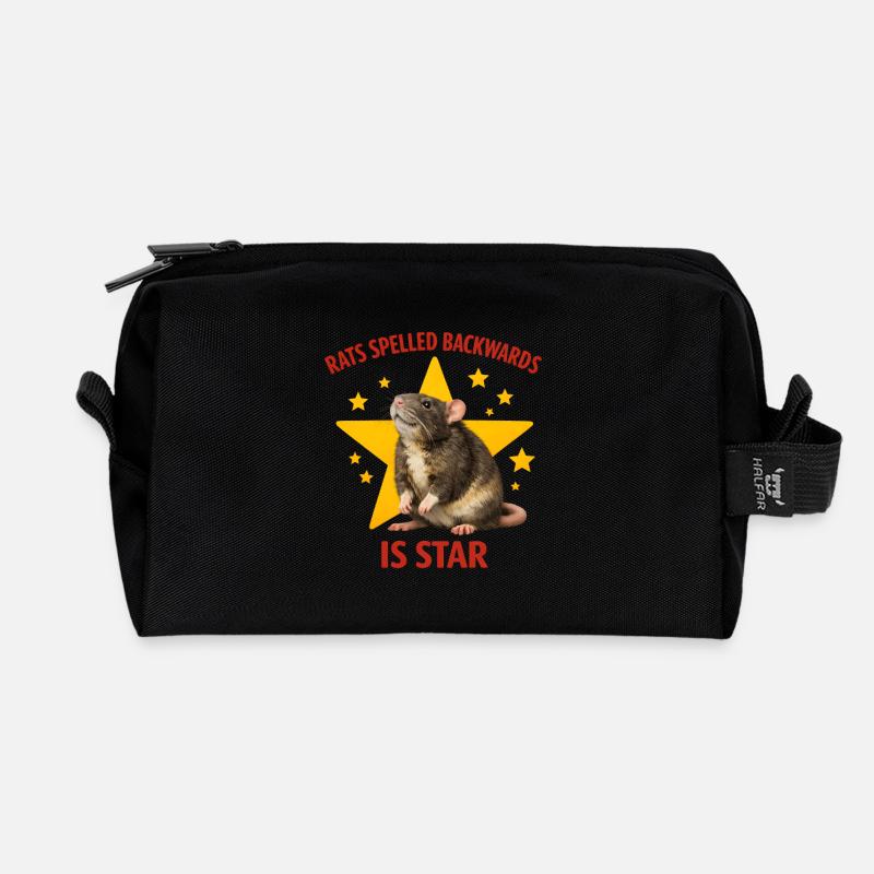 RATS spelled BACKWARDS is STAR ! Funny Rat Design - Recycelte Kulturtasche - Schwarz