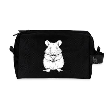 Hamster mignon - Trousse de toilette en tissu recyclé - noir - Devant