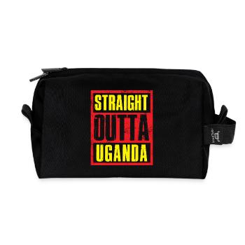 Straight outta Uganda - Recycled Toiletry Zip Bag - black - Front