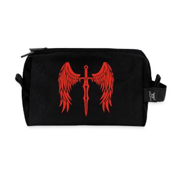 épée ailée rouge - Trousse de toilette en tissu recyclé - noir - Devant