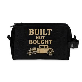 Built Not Bought – Hot Rod Vintage Werkstatt - Recycelte Kulturtasche - Schwarz - Vorne