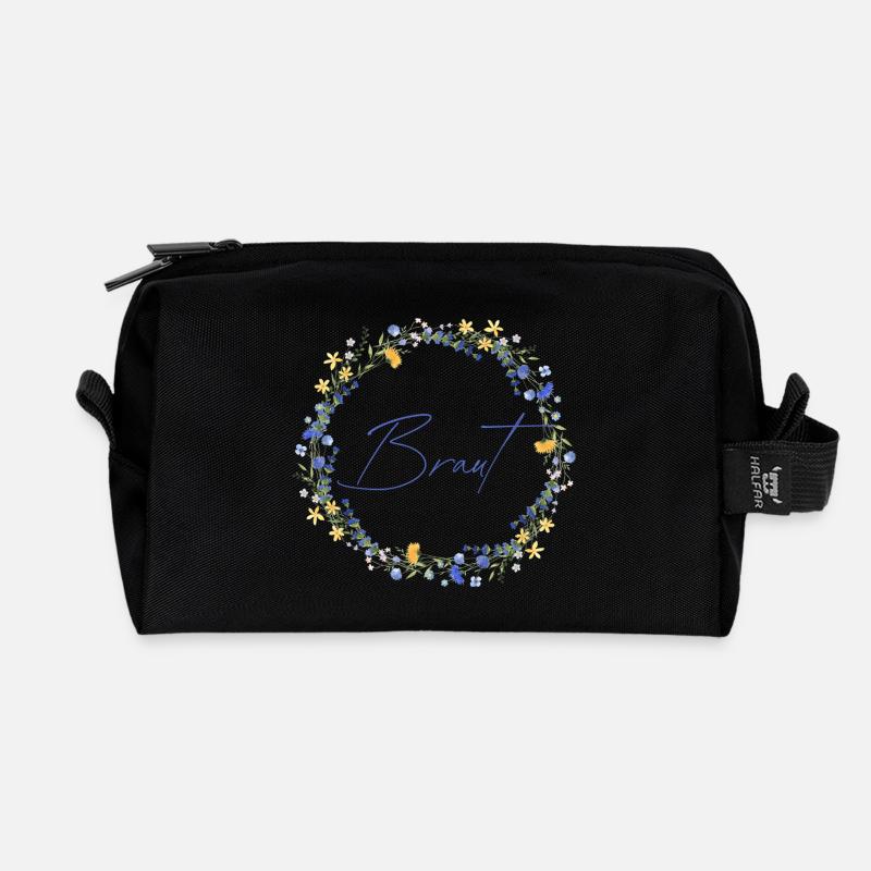 Brautblumenkranz "Braut" - Recycelte Kulturtasche - Schwarz