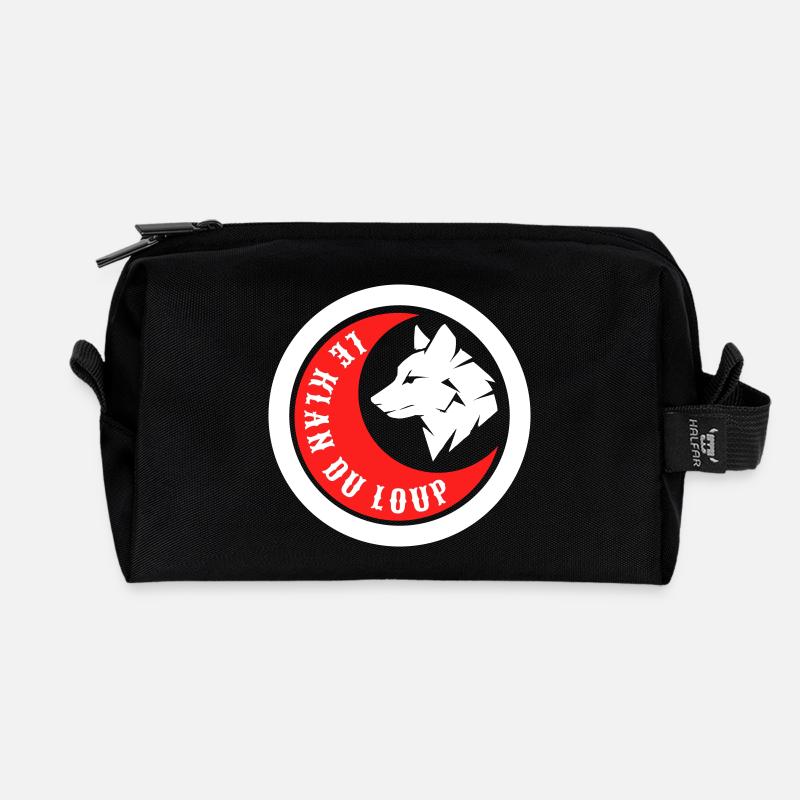Loup Rouge & Blanc - Trousse de toilette en tissu recyclé - noir