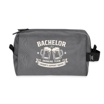 Équipe de Boissons Bachelor - Équipe de soutien aux mariés JGA - Trousse de toilette en tissu recyclé - anthracite - Devant