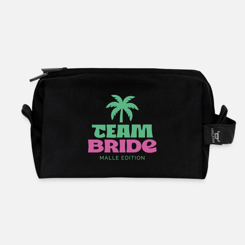 TEAM BRIDE – MALLE EDITION - Recycelte Kulturtasche - Schwarz