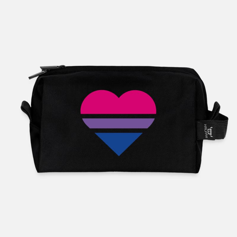 Pride Flag Heart · Bisexual - Recycelte Kulturtasche - Schwarz