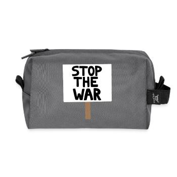 Panneau de protestation contre la guerre - Trousse de toilette en tissu recyclé - anthracite - Devant